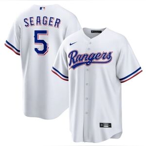 Texas Rangers White Home Player Jersey #5